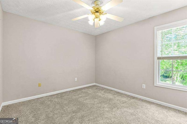 182 Garden Manor Ct, Loganville, GA 30052 - unfurnished room with plenty of natural light, carpet floors, a textured ceiling, and a ceiling fan