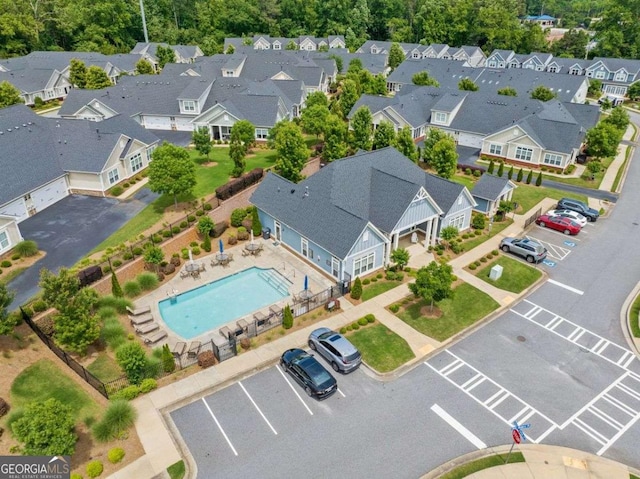 306 Cherokee Station Cir, Woodstock, GA 30188 - aerial perspective of suburban area with a pool