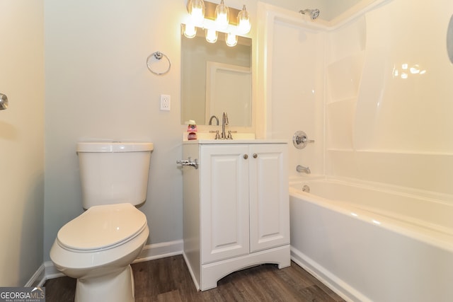 5243 Valleyview Dr, Acworth, GA 30102 - full bath with wood finished floors, vanity, and shower / tub combination