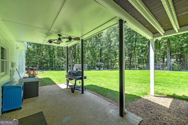 20 Allie Dr, Mcdonough, GA 30252 - view of patio featuring grilling area and ceiling fan