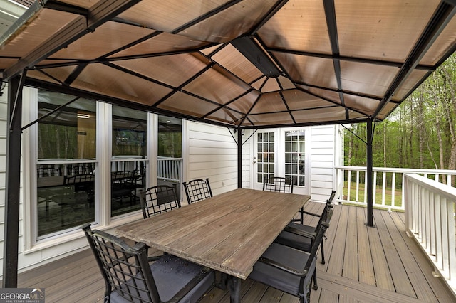 20 Allie Dr, Mcdonough, GA 30252 - wooden terrace featuring a gazebo and outdoor dining space