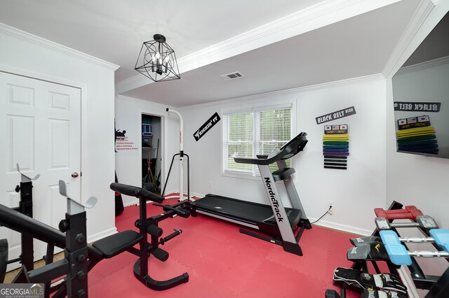 20 Allie Dr, Mcdonough, GA 30252 - workout area with crown molding and baseboards