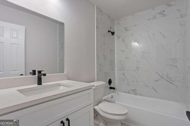 5383 Biffle Way, Stone Mountain, GA 30088 - bathroom featuring toilet, vanity, and washtub / shower combination