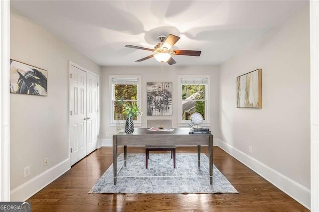 1041 Standard Dr, Brookhaven, GA 30319 - office space featuring ceiling fan, baseboards, and wood finished floors