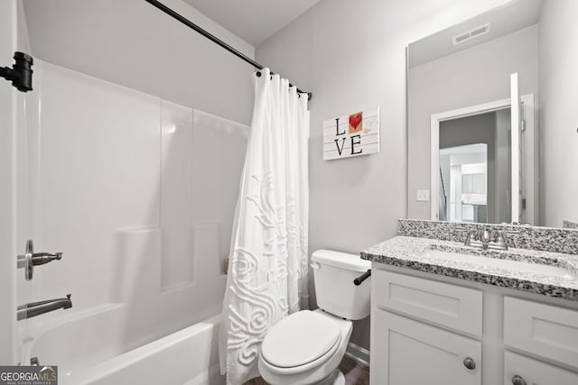 433 Crystal Way, Cornelia, GA 30531 - bathroom with shower / bath combo with shower curtain, toilet, and vanity