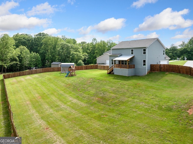 433 Crystal Way, Cornelia, GA 30531 - view of yard featuring a playground, stairway, and a deck