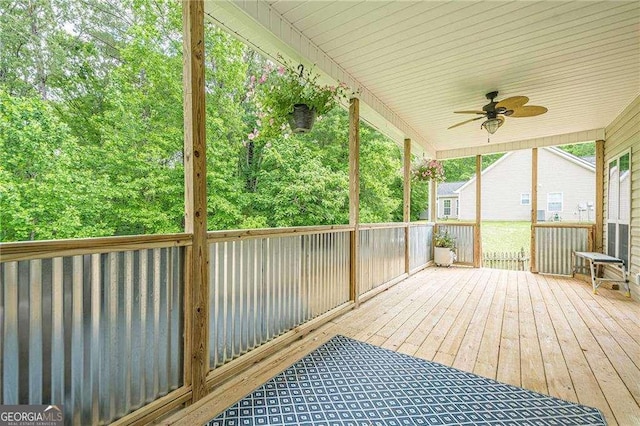 188 Cooper Creek Dr, Dallas, GA 30157 - wooden terrace featuring ceiling fan