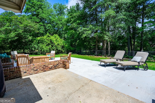 347 Brookridge Dr, Lagrange, GA 30241 - view of patio with fence and view of wooded area