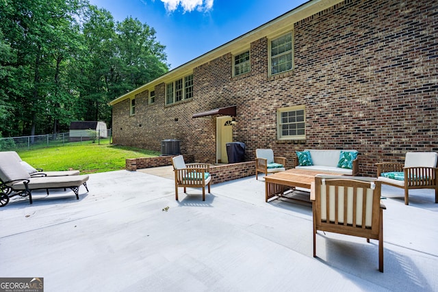 347 Brookridge Dr, Lagrange, GA 30241 - view of patio with an outdoor living space and central air condition unit