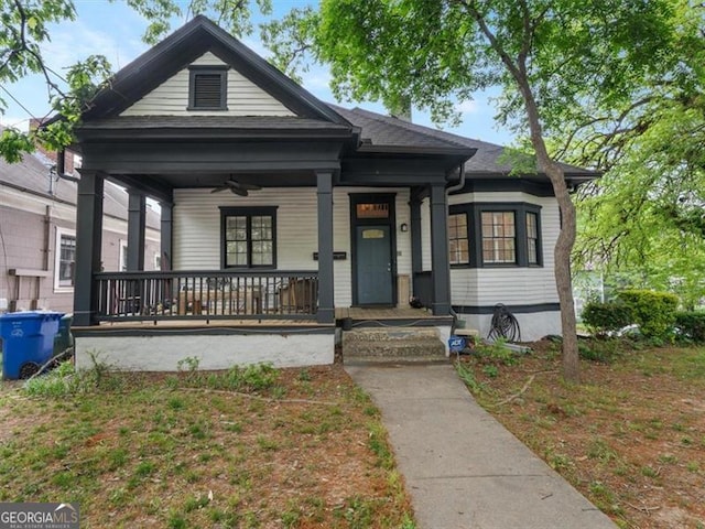 760 Ashland Ave, Atlanta, GA 30307 - view of front facade featuring a porch and ceiling fan
