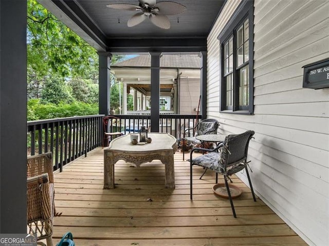 760 Ashland Ave, Atlanta, GA 30307 - deck featuring ceiling fan
