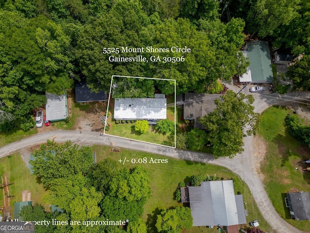 5525 Mount Shores Cir, Gainesville, GA 30506 - aerial view of property's location featuring property parcel outlined