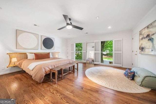 4411 Paces Battle NW, Atlanta, GA 30327 - bedroom featuring wood finished floors, recessed lighting, and a ceiling fan