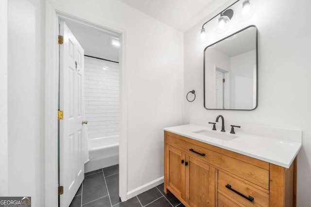 4411 Paces Battle NW, Atlanta, GA 30327 - full bath featuring vanity, tile patterned flooring, and shower / tub combination