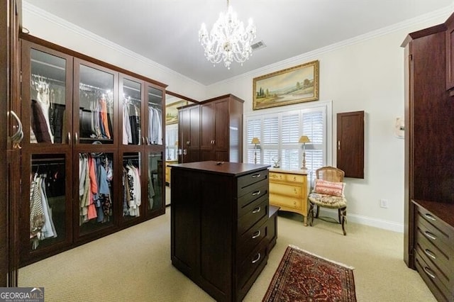 4470 Crestwicke Pointe, Atlanta, GA 30319 - spacious closet with light colored carpet and a chandelier