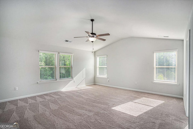 953 Mystic Way, Hampton, GA 30228 - empty room with carpet floors, ceiling fan, and vaulted ceiling