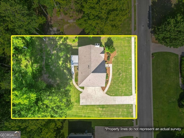 aerial view of property's location with property boundaries highlighted