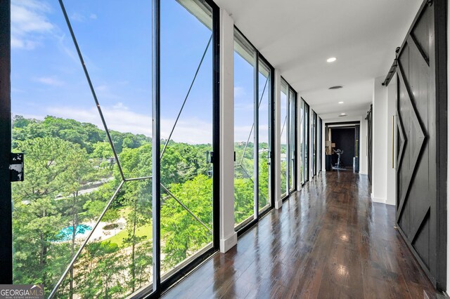 130 26th St NW Unit 801, Atlanta, GA 30309 - hallway featuring dark wood-style flooring, recessed lighting, and baseboards