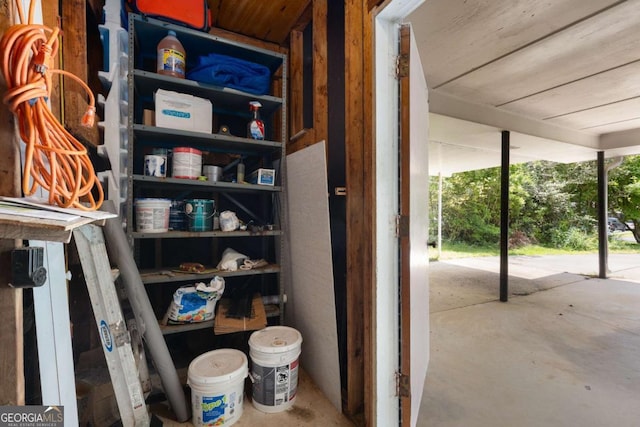 view of storage room