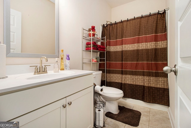 320 Conley Ave, Hampton, GA 30228 - bathroom featuring vanity, tile patterned flooring, and a shower with curtain