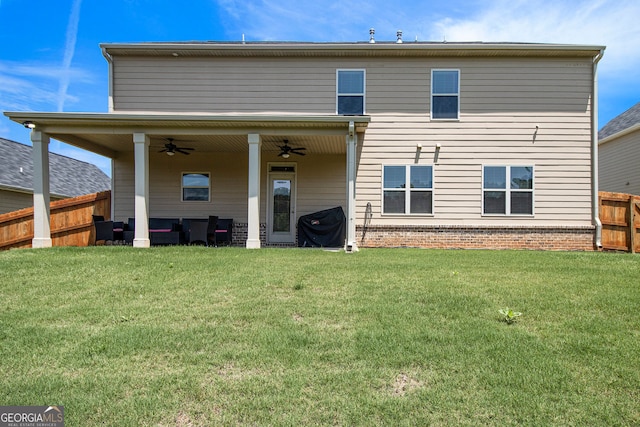 320 Conley Ave, Hampton, GA 30228 - back of property featuring ceiling fan