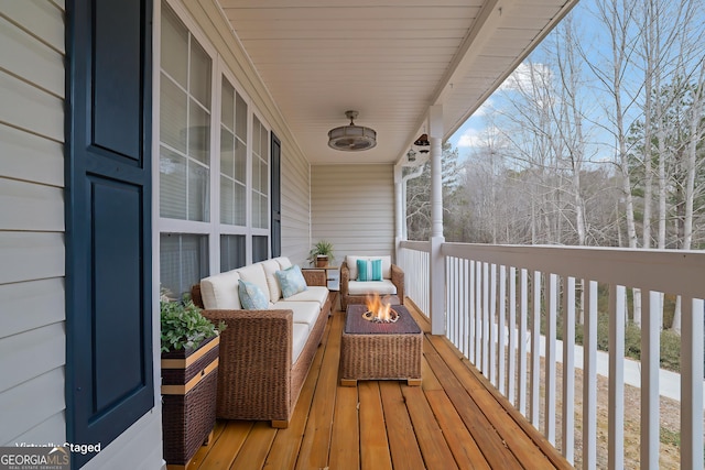 954 Josie Ct, Lawrenceville, GA 30045 - wooden deck featuring an outdoor living space with a fire pit