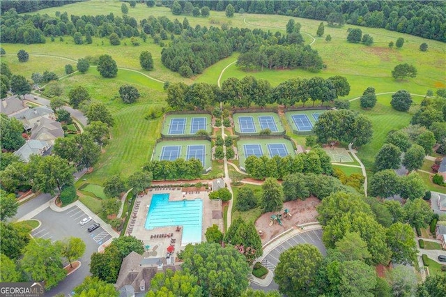 4840 Spring Park Cir, Suwanee, GA 30024 - drone / aerial view of a pool area