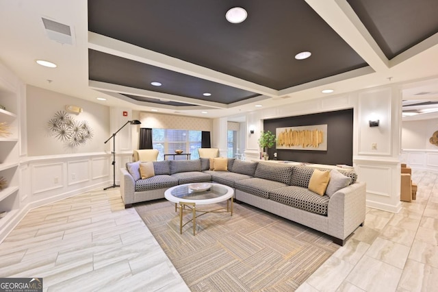 200 River Vista Dr Unit 120, Atlanta, GA 30339 - living room with a decorative wall and wainscoting