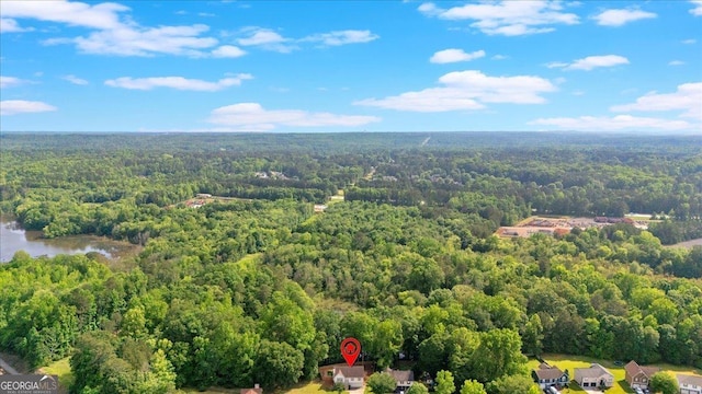 aerial view of a heavily wooded area