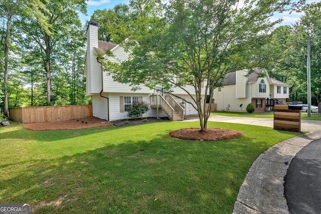 tri-level home with a chimney