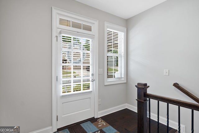 2499 Barrett Preserve Ct SW, Marietta, GA 30064 - doorway with dark wood finished floors and baseboards