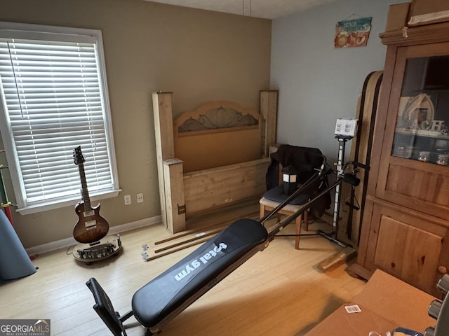 435 Rosehill Dr, Mcdonough, GA 30253 - workout room with light wood finished floors