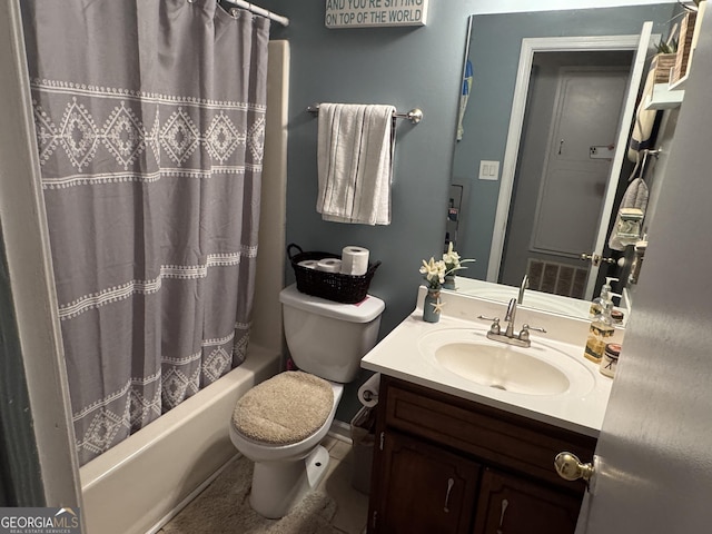 435 Rosehill Dr, Mcdonough, GA 30253 - full bathroom featuring toilet, vanity, and shower / bath combo