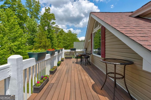 2707 Mariner Way, Villa Rica, GA 30180 - wooden terrace with outdoor dining space
