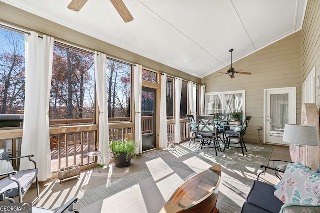 2041 Democracy Dr, Buford, GA 30519 - sunroom / solarium with ceiling fan, healthy amount of natural light, and lofted ceiling