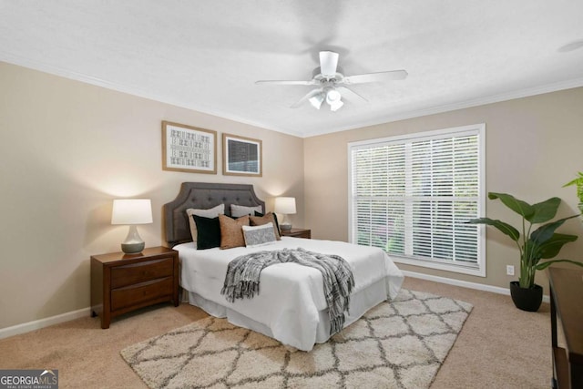 3200 Seven Pines Ct Unit 103, Atlanta, GA 30339 - bedroom with carpet flooring, baseboards, crown molding, and ceiling fan