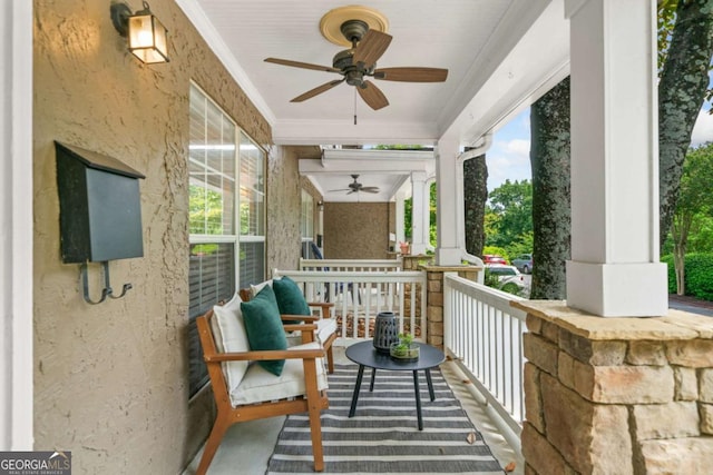 3200 Seven Pines Ct Unit 103, Atlanta, GA 30339 - view of patio / terrace with covered porch and a ceiling fan