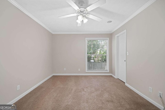 3200 Seven Pines Ct Unit 103, Atlanta, GA 30339 - unfurnished room with carpet flooring, crown molding, a ceiling fan, and baseboards