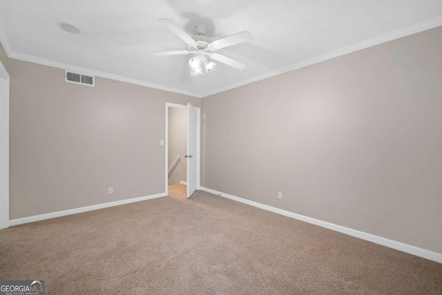 3200 Seven Pines Ct Unit 103, Atlanta, GA 30339 - unfurnished room featuring ceiling fan, carpet floors, crown molding, and baseboards