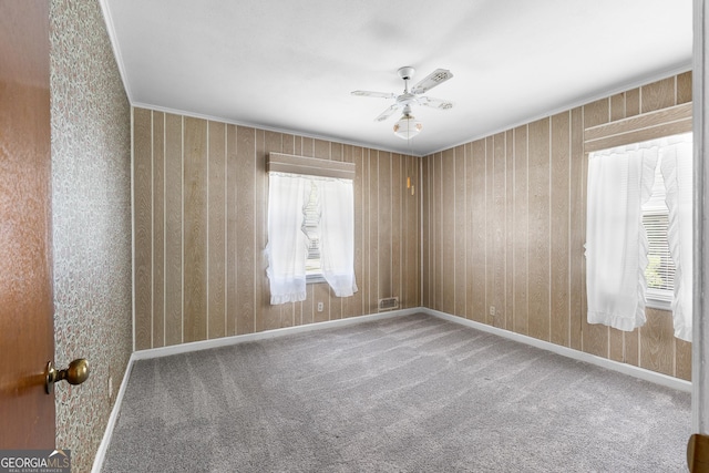 170 Northcrest Dr, Athens, GA 30601 - empty room with a ceiling fan, carpet flooring, and baseboards