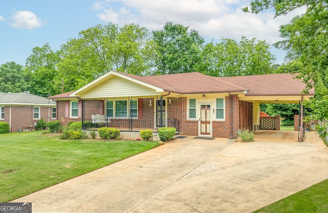 170 Northcrest Dr, Athens, GA 30601 - view of front facade featuring driveway, brick siding, french doors, and a carport
