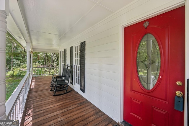 230 Vienna Way, Douglasville, GA 30134 - doorway to property featuring covered porch