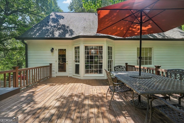 230 Vienna Way, Douglasville, GA 30134 - wooden terrace with outdoor dining space