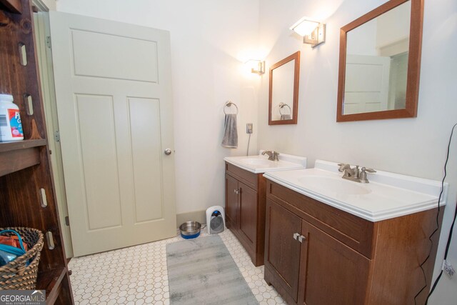20 Salbide Ave, Newnan, GA 30263 - full bath featuring two vanities and tile patterned floors