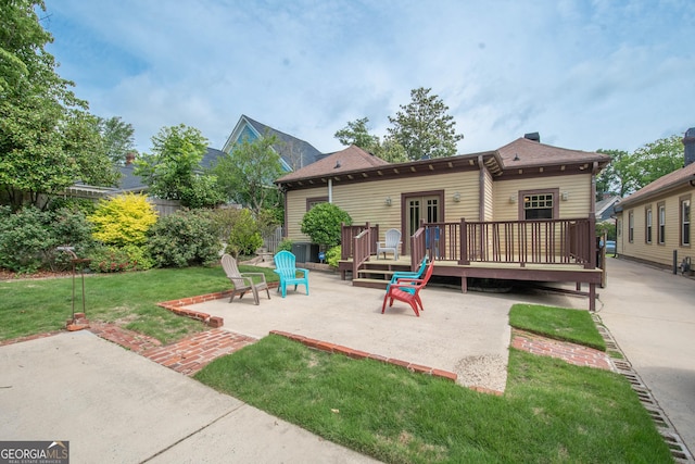 20 Salbide Ave, Newnan, GA 30263 - view of patio with a wooden deck and french doors