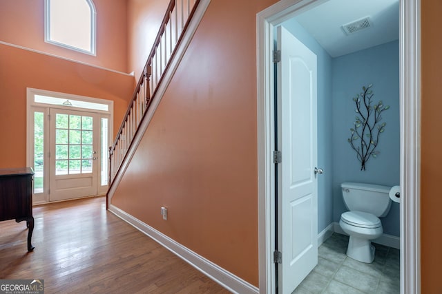 200 Hidden Spring Way, Athens, GA 30605 - staircase with baseboards and wood finished floors