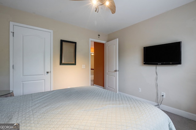 200 Hidden Spring Way, Athens, GA 30605 - carpeted bedroom with baseboards and a ceiling fan