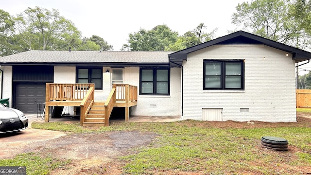 4296 Langdon Dr, Decatur, GA 30035 - single story home with brick siding, an attached garage, crawl space, covered porch, and a shingled roof