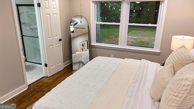 4296 Langdon Dr, Decatur, GA 30035 - bedroom featuring dark wood-style flooring and baseboards