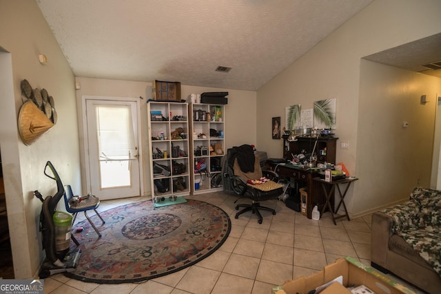 501 Textbook Ct, Lawrenceville, GA 30044 - tiled office with a textured ceiling and vaulted ceiling